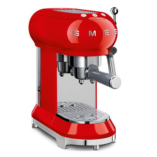 SMEG-rød espressomaskine, 33x30,3x14,9 cm