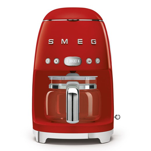 SMEG-dropp kaffemaskin-rött filter