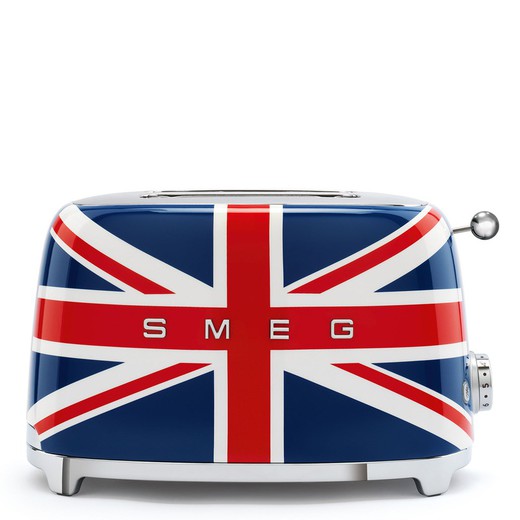 SMEG-broodrooster Engelse vlag in blauw, rood en wit staal, 31x19,5x19,8 cm