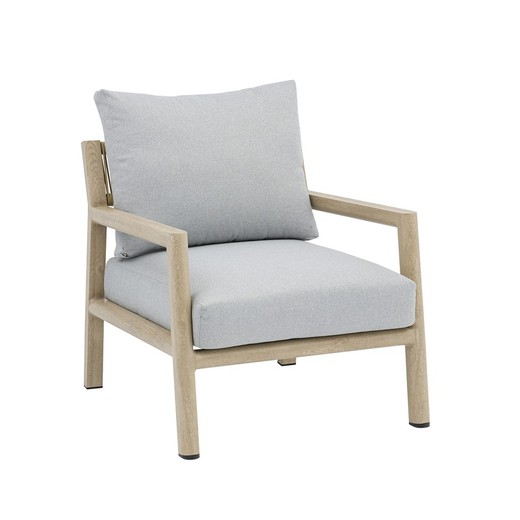 1-seater sofa in aluminum and olefin rope in natural, 75 x 88.5 x 89 cm | harmony