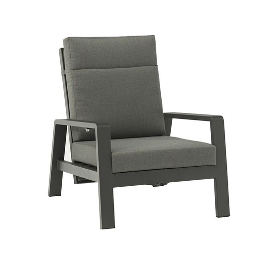 1-sits soffa i aluminium och antracittyg, 82 x 99,5 x 97,5 cm | Albury
