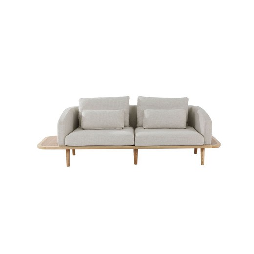 Sofa med armlæn og asketræstruktur (249 x 89 x 41 cm) | Lezquer-serien