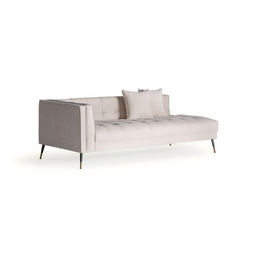 Sofa aus Baumwolle und Kiefer in Weiß, 226 x 88 x 75 cm | Lecce