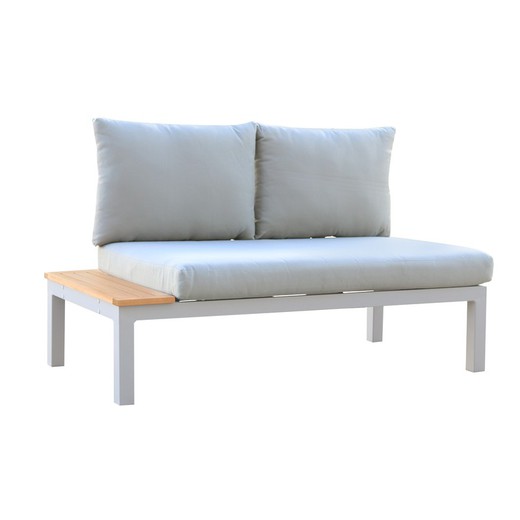 Sofá de Jardín de 2 plazas y mesa incorporada de Aluminio Gris, 138,2x76,6x73 cm