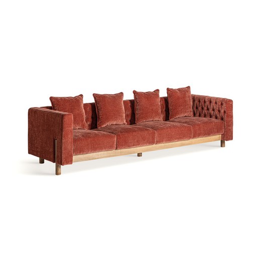 Sofa poliestrowo-sosnowa z terakoty, 267 x 87 x 77 cm | Carltona