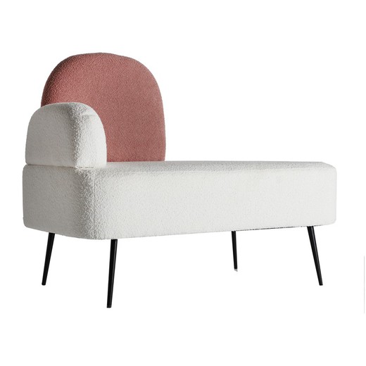 Sofa materiałowa w kolorze beżowym i różowym, 122 x 76 x 103 cm | Nietoperze