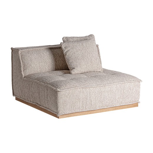 Modular fabric and wood sofa in beige, 124 x 124 x 84 cm | Vittel