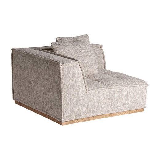 Modular fabric and wood sofa in beige, 124 x 124 x 84 cm | Vittel