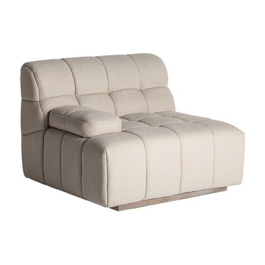 Modular fabric and wood sofa in beige, 95 x 95 x 63 cm | Winzer