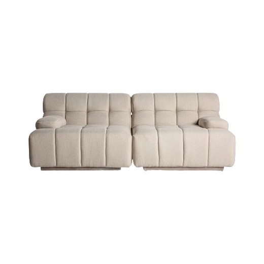 Canapé modulable en deux parties en tissu et bois beige, 190 x 95 x 76 cm | Gagnant