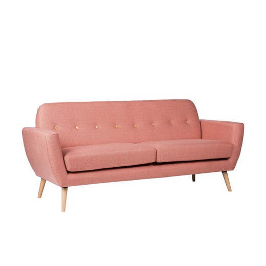 Sofa in Rosa gepolstert, 197x74x89 cm