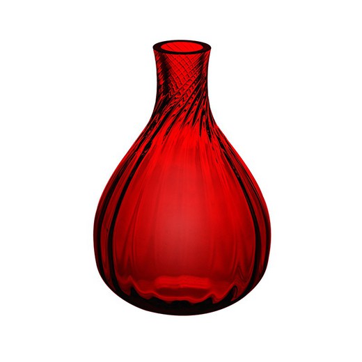 Rode solitair in rood glas, Ø 11 x 16 cm | Kleur druppel