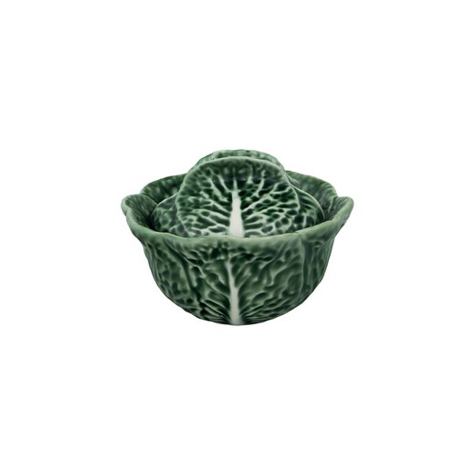 Individual soup tureen S made of earthenware in green, Ø 13.5 x 10.5 cm | Cabbage