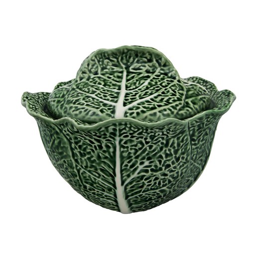 S earthenware soup tureen in green, 27.3 x 26.8 x 20.5 cm | Cabbage