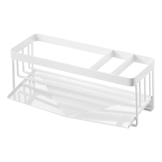 Diskbänkshållare i stål i vitt, 25 x 10 x 9,5 cm | Torn
