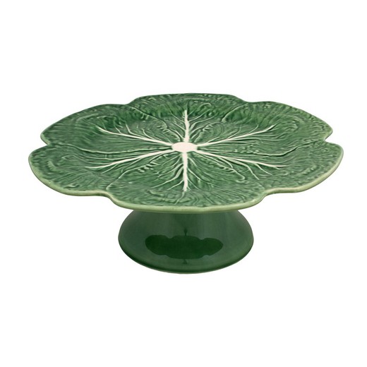 Stoneware cake stand in green, Ø 31 x 13 cm | Cabbage