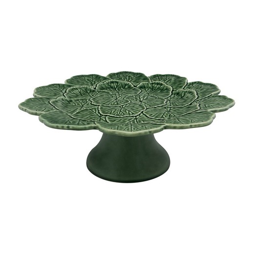 Earthenware cake stand in green, Ø 33 x 13 cm | Geranium