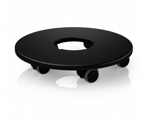 Polypropylene wheel support in black, 29.5 x 29.5 x 29.5 cm