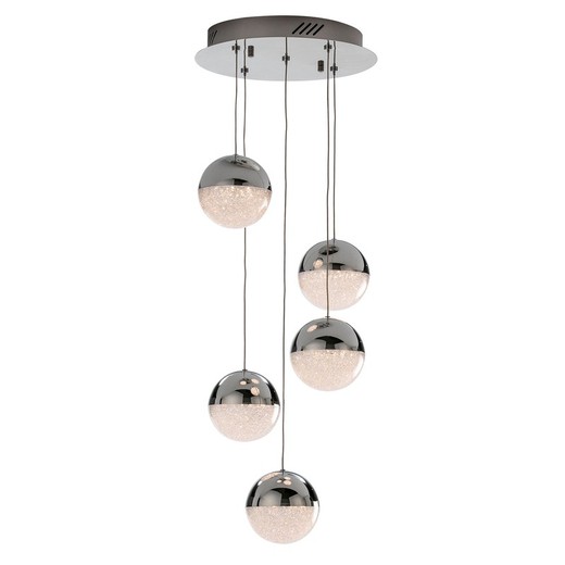 SPHERE-Lampada da soffitto cromata con luce LED dimmerabile, 33 x 28 cm
