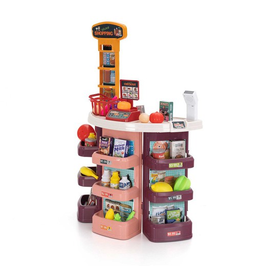 Supermarket zabawkowy wykonany z polietylenu w wielu kolorach, 51x27x78 cm | rynek
