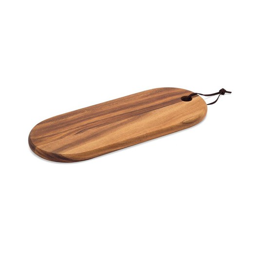 Acacia wood cutting board in natural, 38 x 16 x 2 cm | Oval