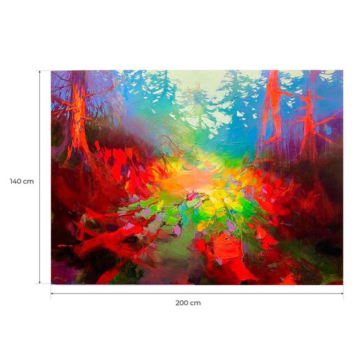Cuadro "El bosque fantástico" al óleo en multicolor, 200 x 4 x 140 cm | Forest