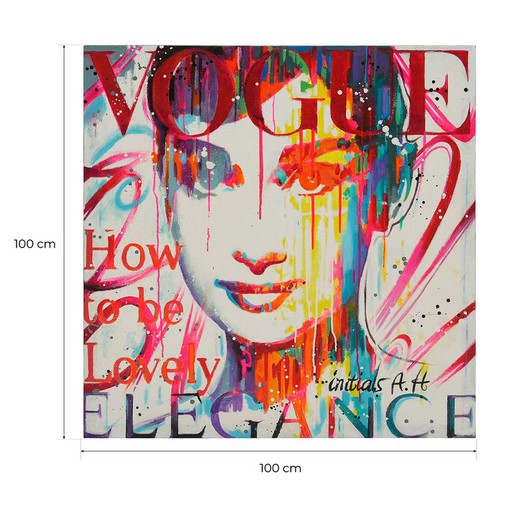 Cuadro "Audrey en estado puro" al óleo en multicolor, 100 x 4 x 100 cm | Prima donna