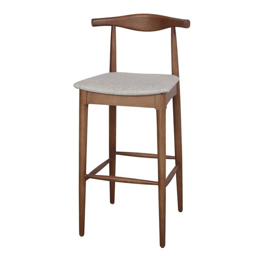 High beige ash and leatherette stool, 51 x 47 x 107 cm | Hansen