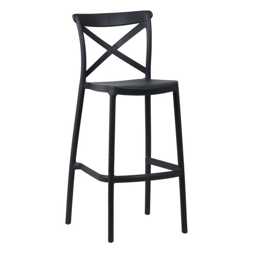 High dark gray polypropylene stool, 52.5 x 44.9 x 107 cm