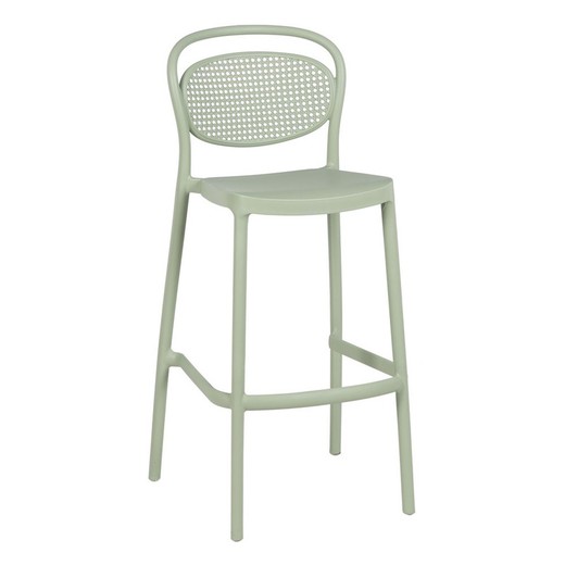 High mint green polypropylene stool, 52.5 x 43.5 x 106 cm