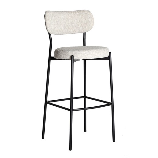 Off-white fabric bar stool, 48 x 53 x 106 cm | Segonzac