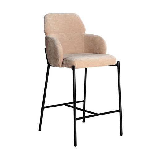 High stool in light brown fabric, 51 x 58 x 99 cm | Cresse