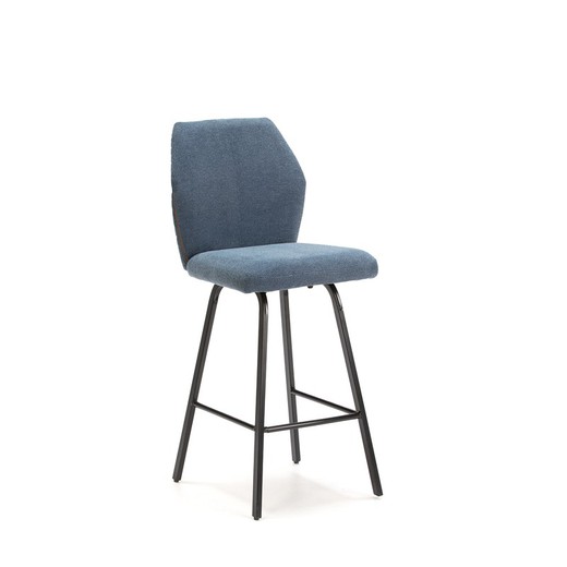 High blue and black metal and fabric stool, 43 x 52.5 x 97 cm | bei