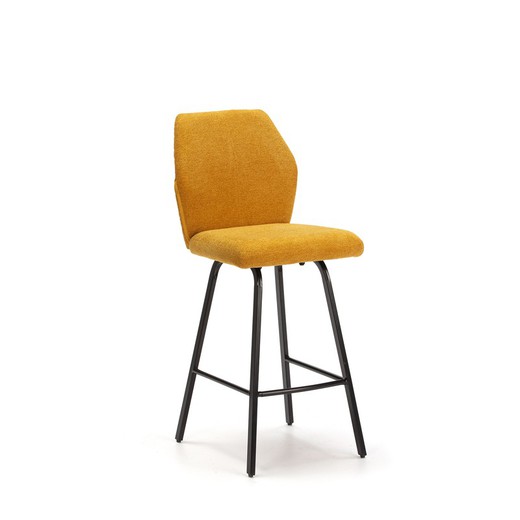 High mustard and black fabric and metal stool, 43 x 52.5 x 97 cm | bei