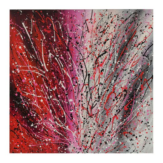 Cuadro "Explosión" al óleo en multicolor, 140 x 4 x 140 cm | Explosión