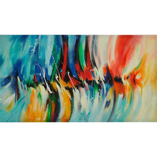 Cuadro "Llamas" al óleo en multicolor, 200 x 4 x 110 cm | Abstract
