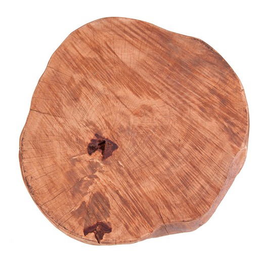 Taburete bajo de madera natural, 39 x 36 x 40 cm