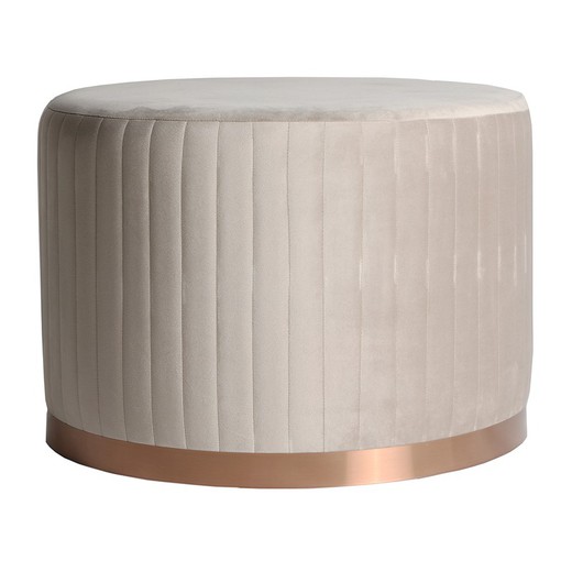 Cream velvet low stool, Ø 59 x 41 cm | curno