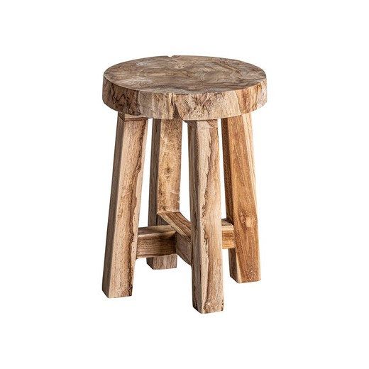 KOSE Low Stool in Natural Tropical Wood, 30x30x40 cm.