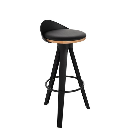 Tabouret de bistrot Jeny en polypropylène noir