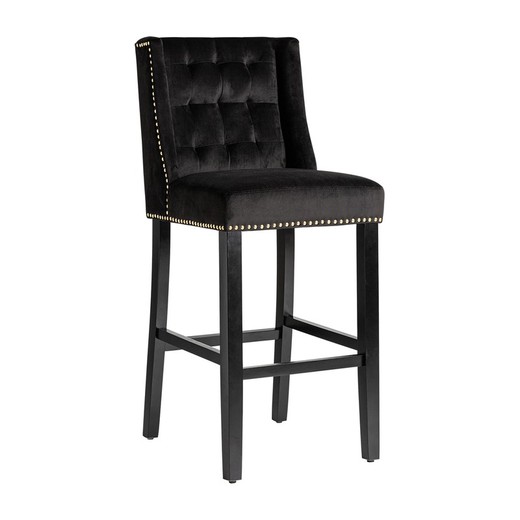 Dachwig pine wood stool in black, 49 x 53 x 112 cm