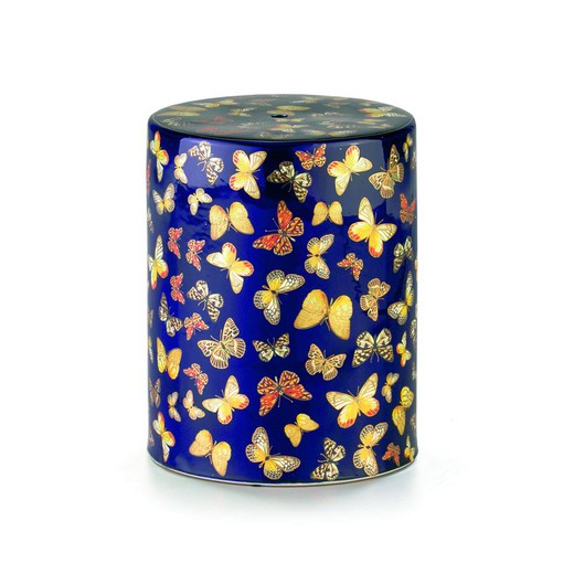 Multicolored ceramic stool, 33x33x43 cm