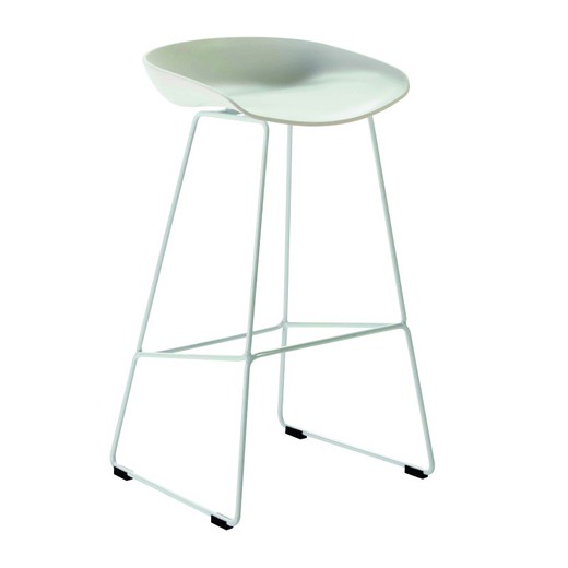 White acrylic and metal stool, 48x45x83 cm