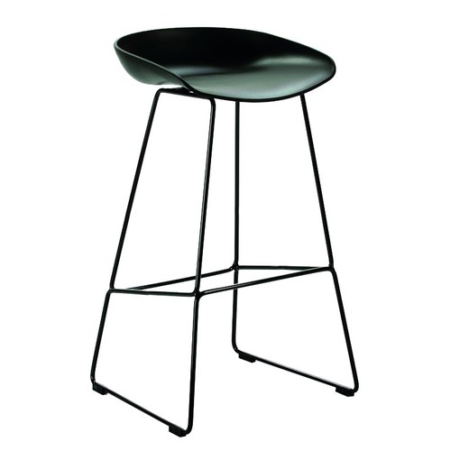 Black acrylic and metal stool, 48x45x83 cm