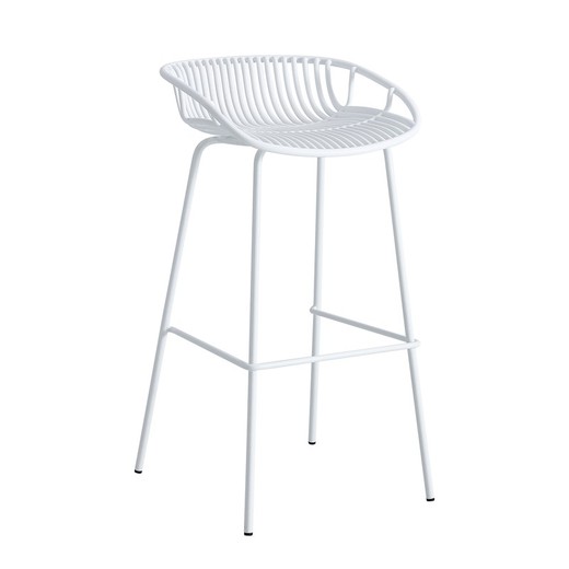 White polypropylene and metal stool, 44 x 47 x 88 cm | Shell
