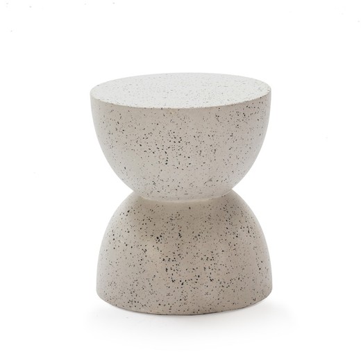 White terrazzo stool, 40x40x46 cm