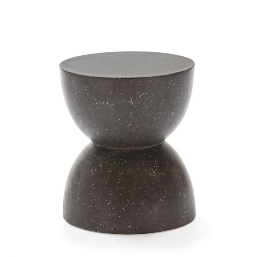 Black terrazzo stool, 40x40x46 cm