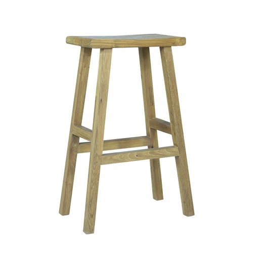 Outdoor stool made of recycled teak wood in natural, 53 x 31 x 80 cm | Pyu