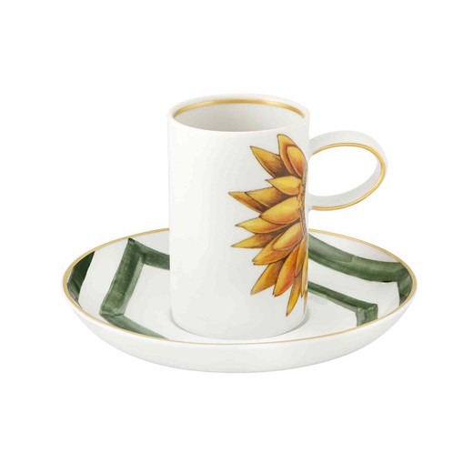 Taza de café con platillo de porcelana, Ø16,8x5 cm | Amazónia