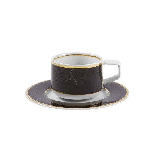 Carrara Porcelain Coffee Cup and Saucer, Ø12.6x4.9 cm